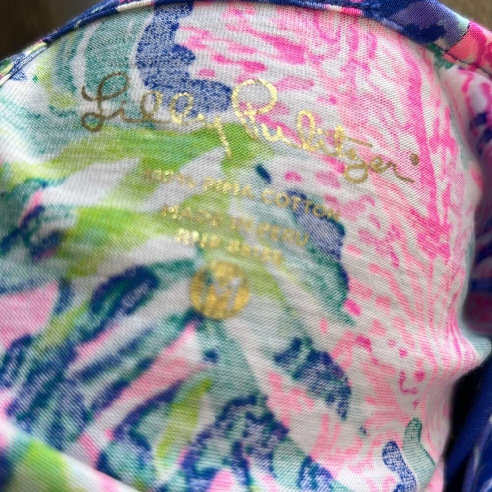 Lilly Pulitzer dress v neck casual cotton Long sleeve Midi size medium - Picture 3 of 3